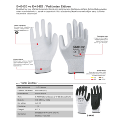 Starline E-49-BB 1/2 PU (Poliüretan) Kaplı Hassas Montaj Eldiveni Beyaz 3121X