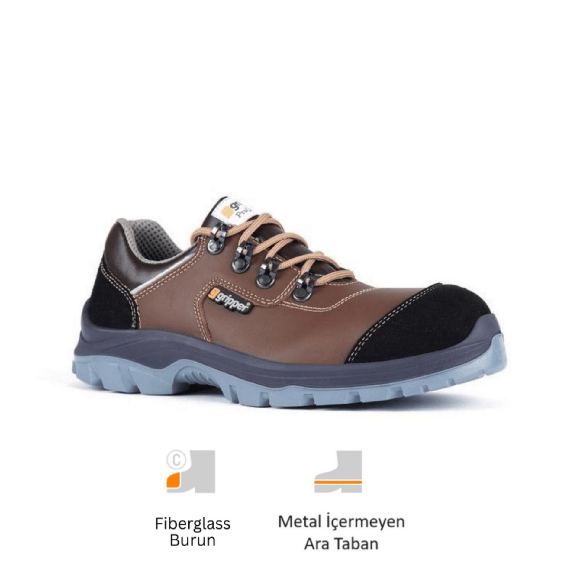 Mekap Gripper Grazy Low GPR-214 S3 SRC Vidala ve Mikrofiber Deri Fiberglass Burun Kevlar Ara Taban İş Ayakkabısı 41