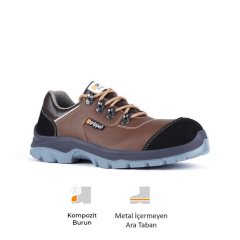 Mekap Gripper Grazy Low GPR-214 S3 SRC Vidala ve Mikrofiber Deri Fiberglass Burun Kevlar Ara Taban İş Ayakkabısı