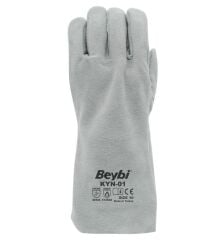 Beybi KYN-01 Avuç İçi ve El Üstü 1. Sınıf Dana Yarma Deri Eko Kaynakçı 100° Temas Isı Dirençli İş Eldiveni EN388 4322X EN407 413X4X