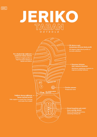 Mekap Pro Jeriko 230 S1 SRC Baskılı Deri Çelik Burun İş Ayakkabısı