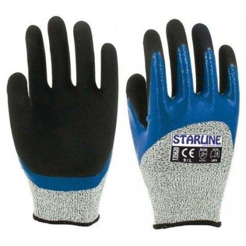 Starline E-135620 3/4 Nitril Kaplı HDPE-Fiberglas Astarlı C Kesilmez Eldiven EN388-4X43C
