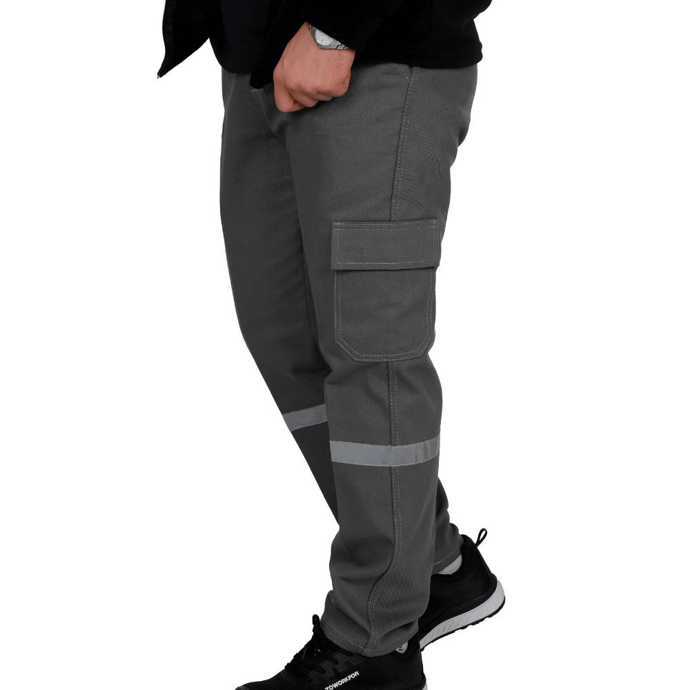 Tek Reflektörlü 7X7 Gabardin Kışlık İş Pantolonu Gri