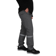 Tek Reflektörlü 7X7 Gabardin Kışlık İş Pantolonu Gri