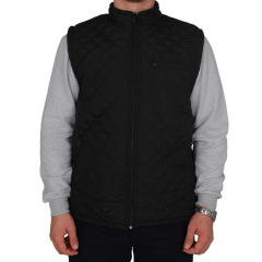 Baklava Desenli Mikro Yelek Siyah