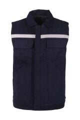 Gabardin Kapitoneli Yelek 7X7 Lacivert