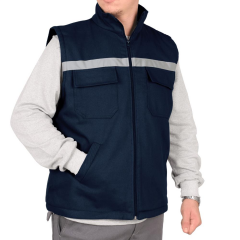 Gabardin Polarlı Yelek 7X7 Lacivert