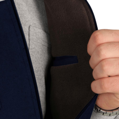 Gabardin Polarlı Yelek 7X7 Lacivert