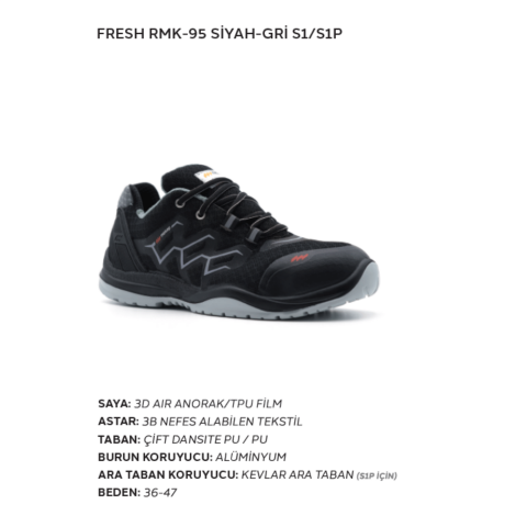Mekap Pro Fresh RMK-95 S1 SR Alüminyum Burun İş Ayakkabısı