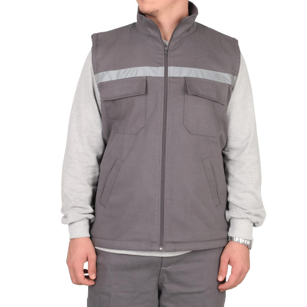 Gabardin Polarlı Yelek 7X7 Gri
