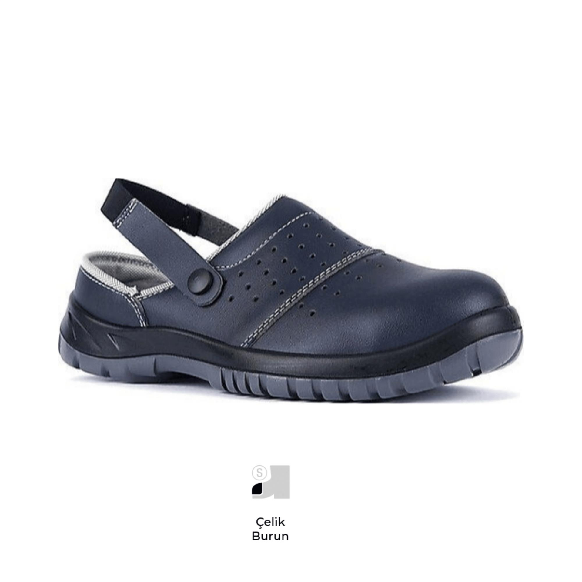 Mekap Pro Slipper 210-02 S1 SRC Lacivert Çelik Burun Sabo İş Terlik Sandalet