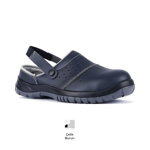 Mekap Pro Slipper 210-02 S1 SRC Lacivert Çelik Burun Sabo İş Terlik Sandalet