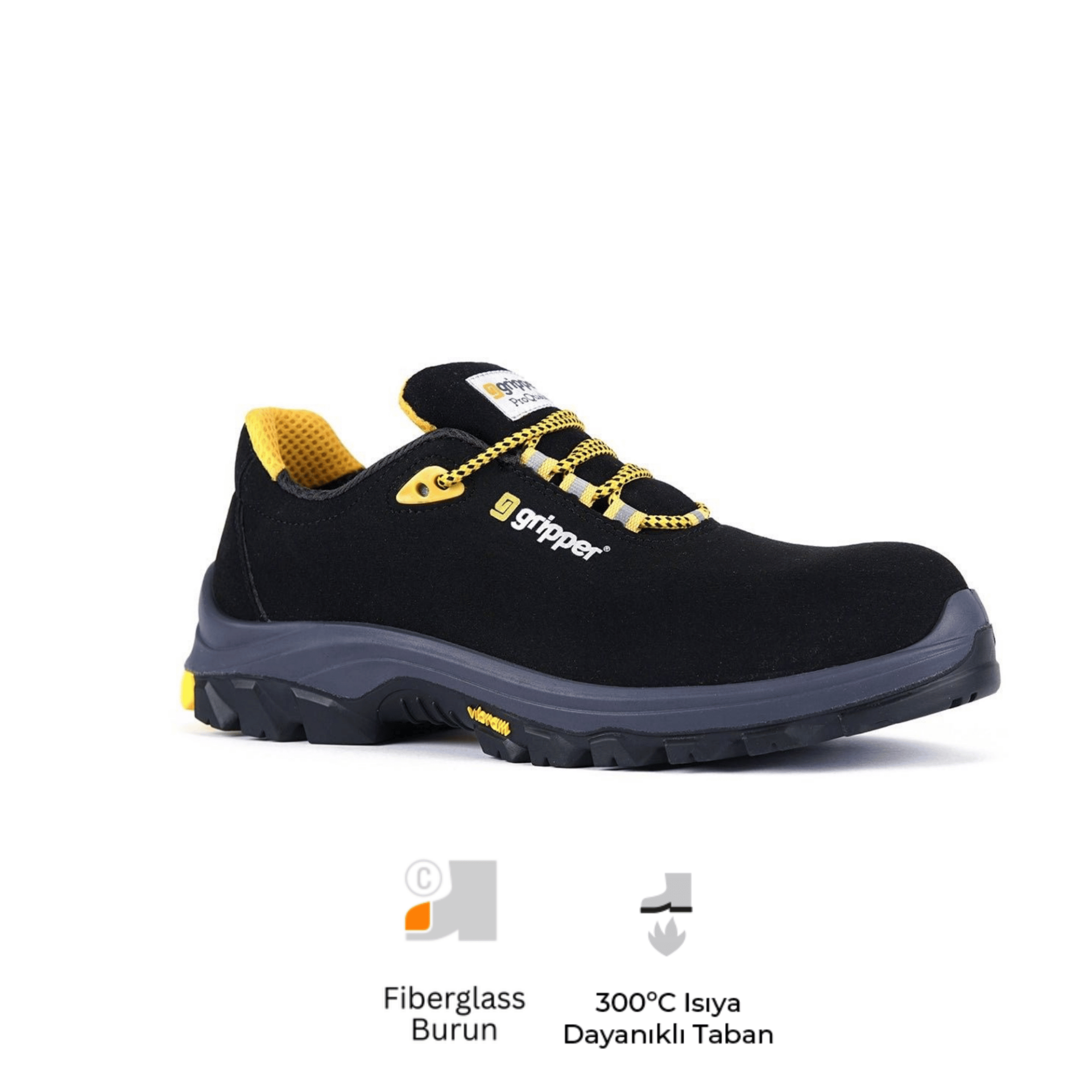 Mekap Gripper Executive Low GPR-55 S2 SRC HRO Vibram Taban Mikrofiber Deri Fiberglass Burun Spor İş Ayakkabısı
