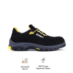 Mekap Gripper Executive Low GPR-55 S2 SRC HRO Vibram Taban Mikrofiber Deri Kompozit Burun Spor İş Ayakkabısı