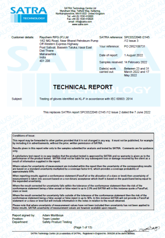 Kamfet Class 4 Elektrikçi Eldiveni 3.6 mm Kalınlık 36.000 V AC - 40.000 V A, C, H EN 60903 & IEC 60903 ATPV 39 cal/cm2