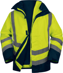 Delta Plus Optimum3 Evolution 5+1 Reflektörlü Kaban Parka Sarı Lacivert