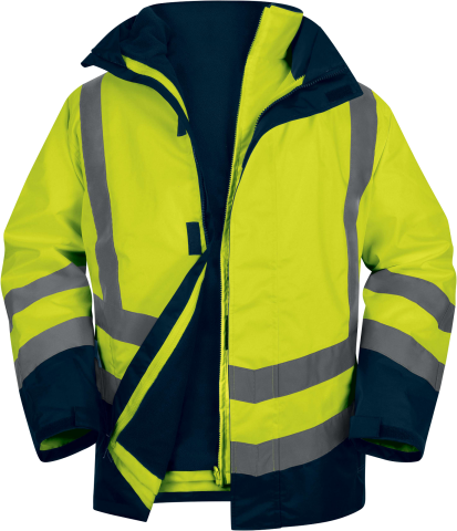 Delta Plus Optimum3 Evolution 5+1 Reflektörlü Kaban Parka Sarı Lacivert