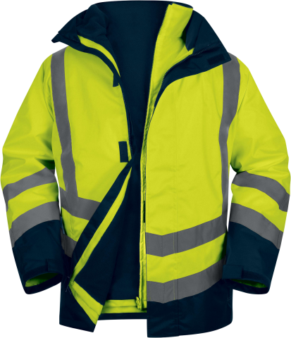 Delta Plus Optimum3 Evolution 5+1 Reflektörlü Kaban Parka Sarı Lacivert