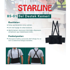 Starline BS-01 Bel Destek Kemeri | Ağır Yük Kaldırma Kemeri