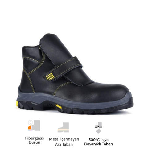 Mekap Gripper Kalahari GPR-44 S3 SRC HRO Vibram Taban Vidala Deri Fiberglass Burun Kevlar Ara Taban Kaynakçı İş Botu