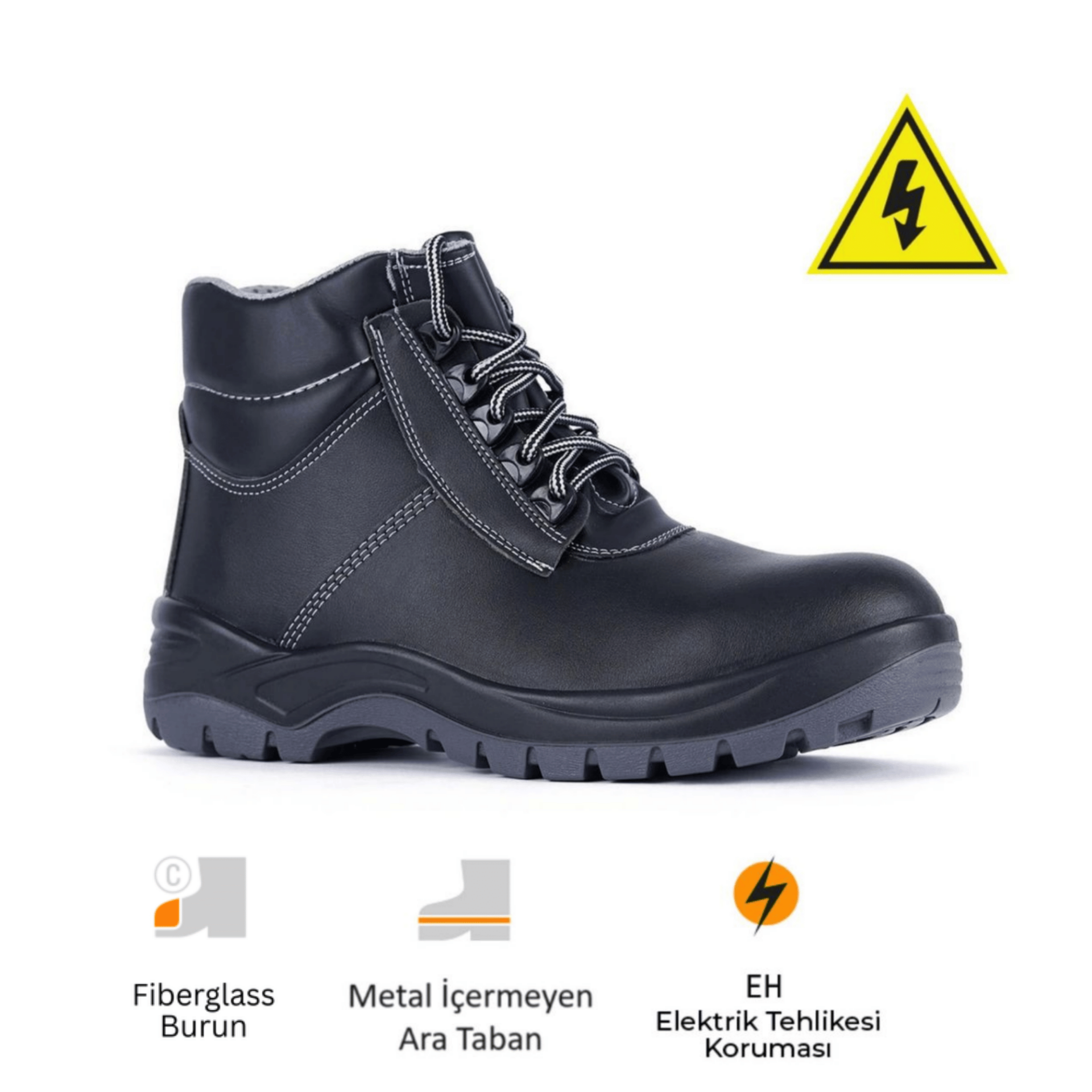 Mekap Pro Policap 023 S3 SRC Vidala Deri Fiberglass Burun Kevlar Ara Taban Elektrikçi İş Botu