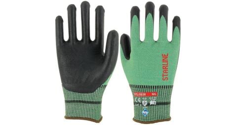 Starline STL-1030 1/2 Köpük Nitril Kaplı Çelik HPPE Naylon-Spandeks Astarlı F Kesilmez İş Eldiveni EN388-4X42F
