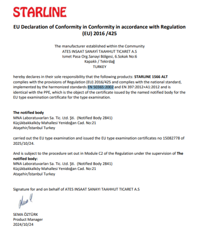 Starline 1566 ALT Kırmızı Elektrikçi Bareti Otomatik Mekanizma 388gr