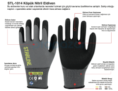 Starline STL-1013 1/2 Köpük Nitril Kaplı Dikişsiz Naylon-Spandeks Astarlı Eldiven EN388-4121X
