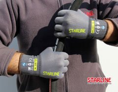 Starline STL-1013 1/2 Köpük Nitril Kaplı Dikişsiz Naylon-Spandeks Astarlı Eldiven EN388-4121X