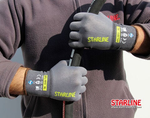 Starline STL-1013 1/2 Köpük Nitril Kaplı Dikişsiz Naylon-Spandeks Astarlı Eldiven EN388-4121X