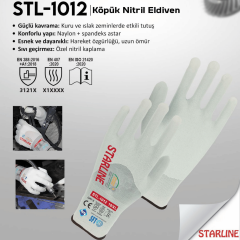 Starline STL-1012 Nitril Kaplama Naylon + Spandeks Astar Isı Dirençli İş Eldiveni EN 388- 3121X  EN 407-X1XXXX