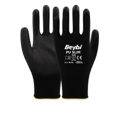 Beybi PU-Slim 1/2 PU (Poliüretan) Kaplı Polyester Astar  İş Eldiveni EN388 2111X