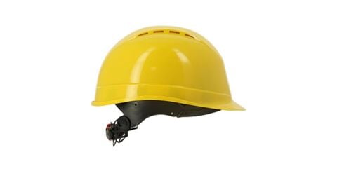 Starline 1470-AL Havalandırmalı Vizör ve Kulaklık Takılabilir Vidalı Baret Sarı 53-65 cm