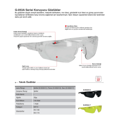 Starline G-053A-C Şeffaf Kulak Arkası Destekli Ekstra Hafif Antifog Gözlük