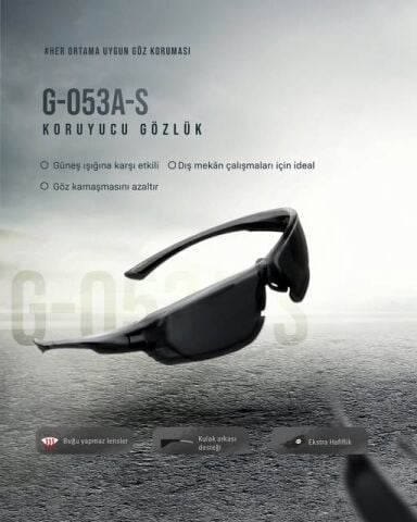 Starline G-053A-S Füme Kulak Arkası Destekli  Ekstra Hafif Antifog Gözlük