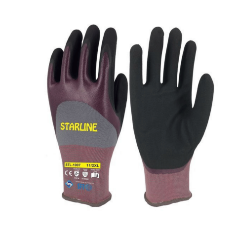 Starline STL-1007 3/4 Köpük Nitril + Nitril  Kaplı Naylon-Spendeks Astarlı İş Eldiven EN388-4121X