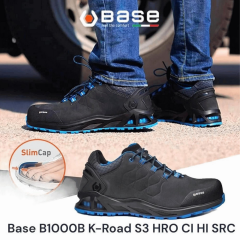 Base B1000B Kaptiv Serisi K-ROAD S3 HRO SRC Kompozit Burun Elektrikçi İş Ayakkabıs