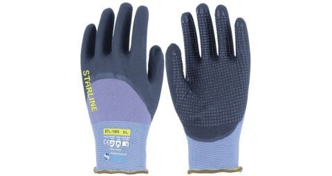 Starline STL-1005 3/4 Köpük Nitril Kaplı Naylon+Spandeks Astarlı Avuç İçi Puan Takviyeli 100° Isı Temasına Dayanıklı Eldiven EN388-4131A  EN407-X1XXXX