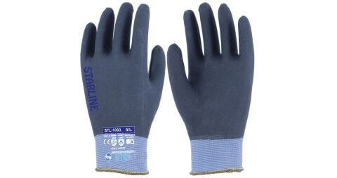 Starline STL-1003 4/4 Köpük Nitril Kaplı Naylon+Spandeks Astarlı 100° Isı Temasına Dayanıklı Eldiven EN388-4131A EN407-X1XXXX