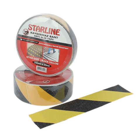 Starline Kaydırmaz Bant Sarı-Siyah 50 mm *15 Mt.