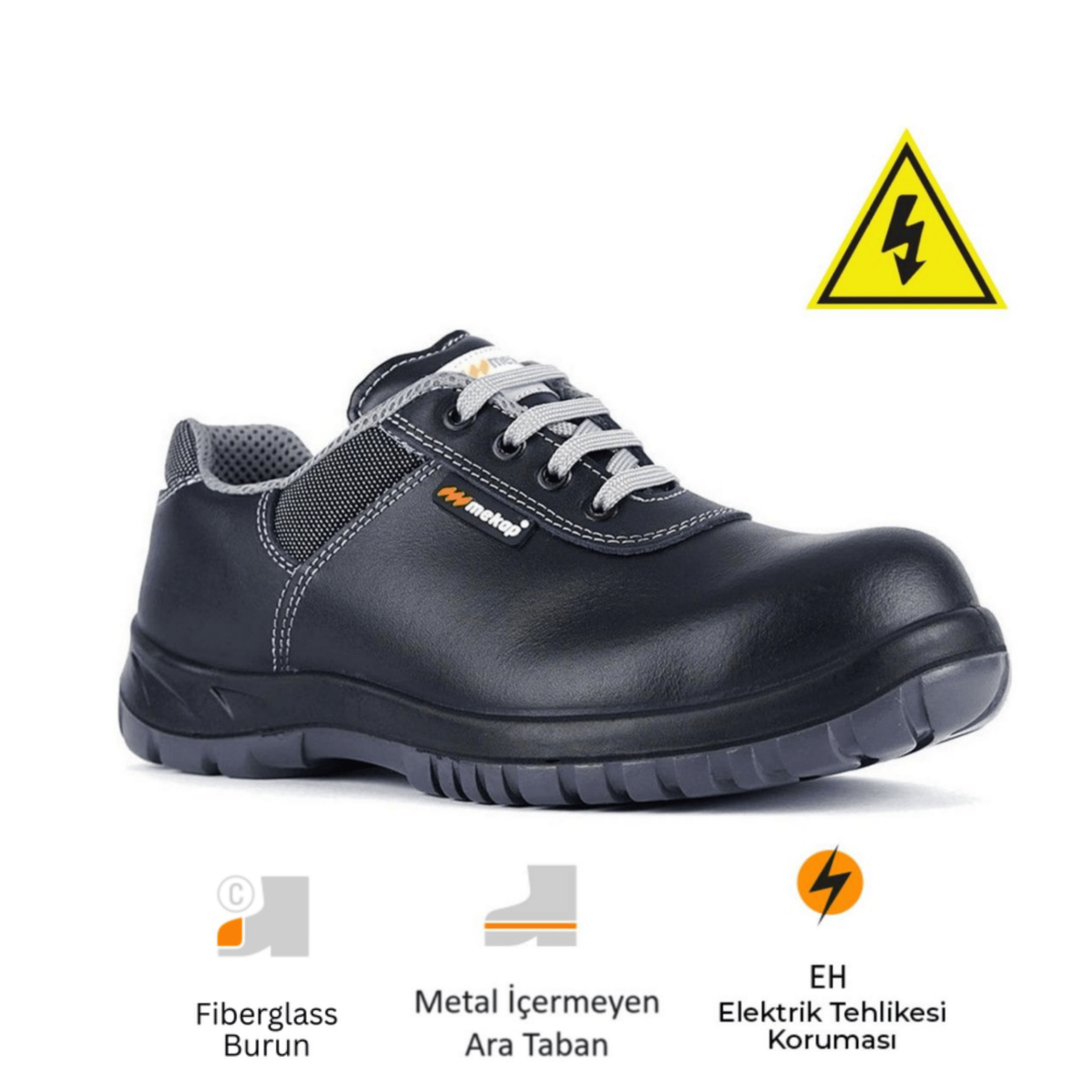 Mekap Pro Policap 294-01 S3 SRC Vidala Deri Fiberglass Burun Kevlar Ara Taban Elektrikçi İş Ayakkabısı