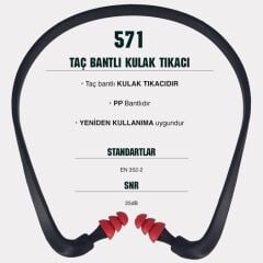 Starline 571 Taç Bantlı Kulak Tıkacı 25 dB (PP Bantlı)