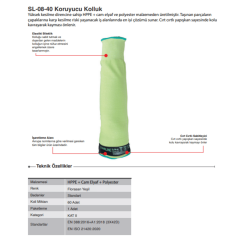 Starline SL-08-40 HHPE+Cam Elyaf-Polyester D Seviye Kesilme Dirençli Kolluk