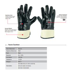Starline E-373 Tam Nitril Isı Dirençli Petrolcü Tip İş Eldiveni