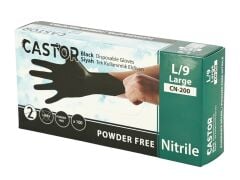Castor CN 200 Siyah Nitril Tek Kullanımlık Eldiven 100'lü Paket