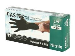 Castor CN 200 Siyah Nitril Tek Kullanımlık Eldiven 100'lü Paket