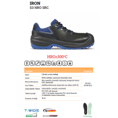 Exena Professional Serisi İron S3 HRO SRC Kompozit Burun İş Ayakkabısı