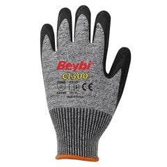 Beybi CL300 1/2 Lateks Kaplı HDPE 13G Astar B Kesilme Dirençli İş Eldiveni EN388 3344B