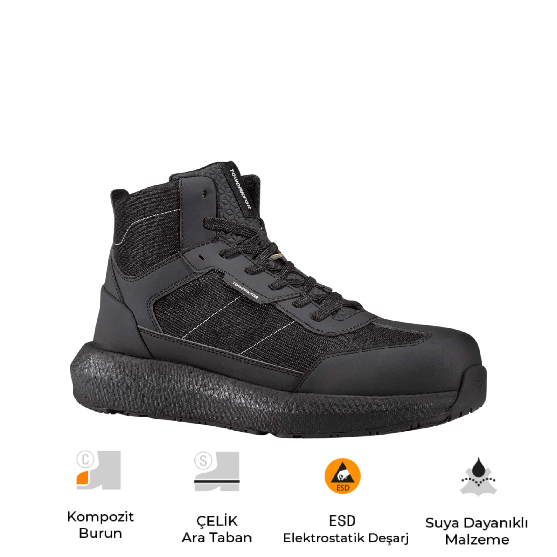Toworkfor Zero Gravity Collection Zero All Back Boot S3 SRC ESD Kompoizt Burun İş Botu