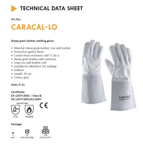Rock Safety Caracal TiG Kaynakçı 100 °C Isı Dirençli İş Eldiveni